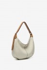 Small shoulder bag in beige recycled materials