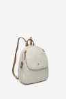 Backpack in beige recycled materials