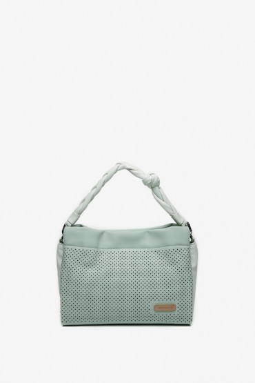 Small green hobo bag with die-cutting