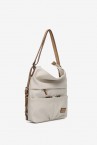 Bolso - mochila en materiales reciclados beige