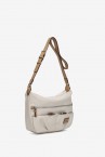 Crossbody bag in beige recycled materials