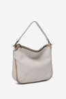 Bolso de hombro en piel beige