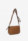 Mini crossbody bag in cognac leather