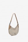 Bolso de hombro pequeño en piel beige