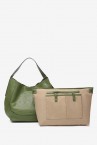 Bolso de hombro en piel verde