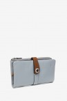 Cartera grande en piel bicolor gris