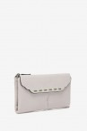 Cartera grande con solapa en piel beige