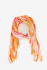 Viscose scarf with watercolor print in coral