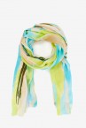 Viscose scarf with watercolor print in green