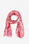 Viscose scarf with abstract print in coral