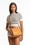 Crossbody bag in cognac leather