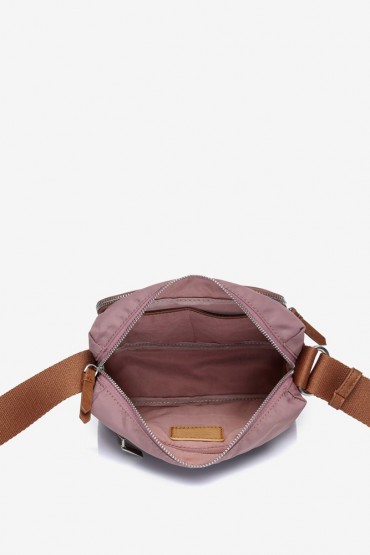 Small crossbody bag in pale pink with nylon