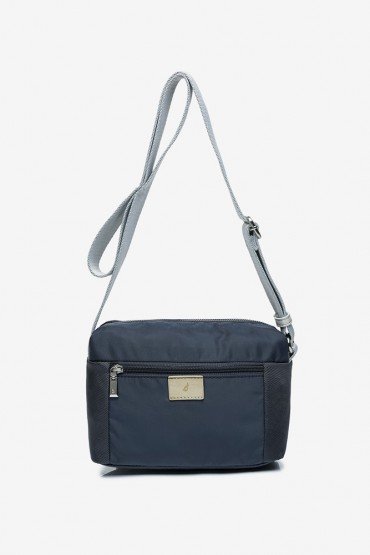 Small crossbody bag in blue with nylon