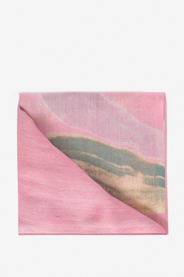 Pale pink scarf with exclusive print