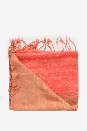 Orange scarf with different motifs