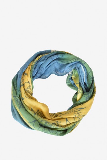 Blue printed scarf