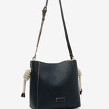 Women's crossbody bag with knotted handle in blue