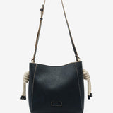 Women's crossbody bag with knotted handle in blue