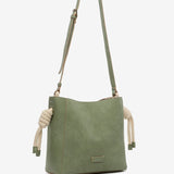 Women's crossbody bag with knotted handle in green