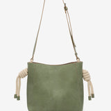 Women's crossbody bag with knotted handle in green