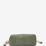 Women's crossbody bag with knotted handle in green