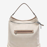 Women's reversible hobo bag in beige