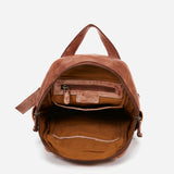 Women's backpack in cognac braided leather