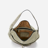 Women's hobo bag in green leather