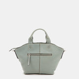 Small women's shopper bag in green leather