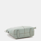 Small women's shopper bag in green leather