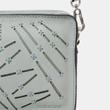 Mini borsa a tracolla da donna in pelle fustellata verde