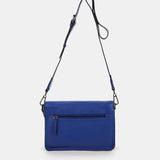 Women's blue leather shoulder bag