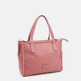 Bolso shopper pequeño en piel rosa