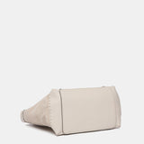 Bolso shopper pequeño de piel en beige