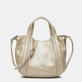 Gold leather handbag