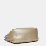 Gold leather handbag