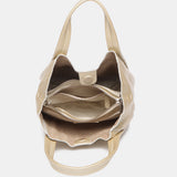 Gold leather handbag