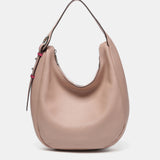 Pink leather shoulder bag