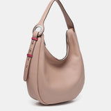 Pink leather shoulder bag
