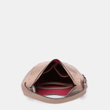 Pink leather shoulder bag