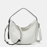 Small shoulder bag in white leather