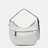 Small shoulder bag in white leather