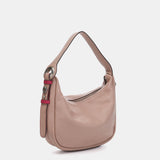 Small shoulder bag in pink leather