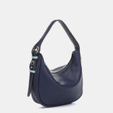 Piccola borsa a tracolla in pelle blu