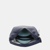 Piccola borsa a tracolla in pelle blu