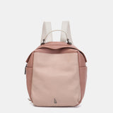 Pink leather backpack
