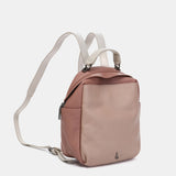 Pink leather backpack