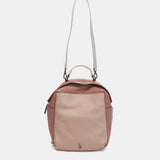 Pink leather backpack
