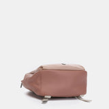 Pink leather backpack