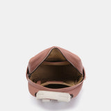 Pink leather backpack